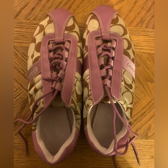 Coach Pink and Brown Sneakers - Picture 1 of 4